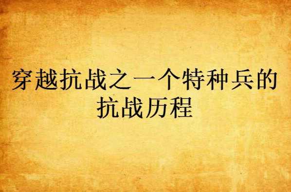 穿越抗戰(zhàn)之一個(gè)特種兵的抗戰(zhàn)歷程，特種兵穿越抗戰(zhàn)，戰(zhàn)火中的榮耀歷程
