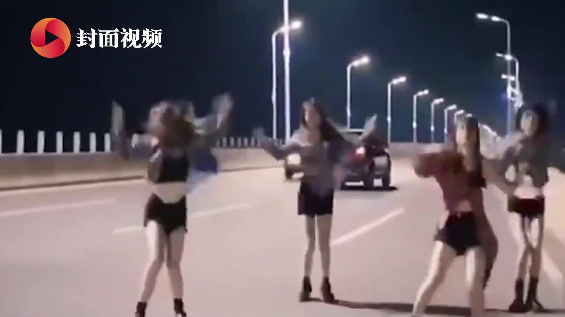 女子錄視頻在車流中熱舞，激情與危險的交織，女子車流熱舞，激情與危險的瞬間