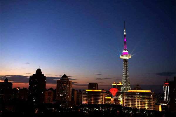 哈爾濱龍塔夜景，璀璨閃耀的城市地標(biāo)之美，哈爾濱龍塔夜景，城市地標(biāo)璀璨閃耀之美