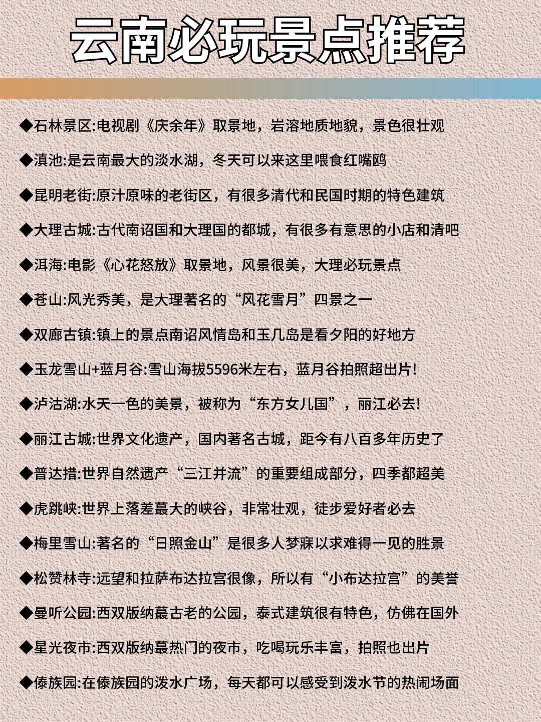 云南的旅游景點(diǎn)介紹，多彩之旅，云南多彩之旅，必游景點(diǎn)介紹